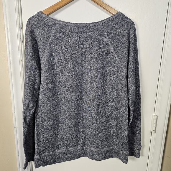 EXPRESS Studded Tiger Graphic Sweatshirt Heather Blue Size L Slouchy Casual Soft - Picture 5 of 5